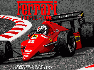Ferrari Formula One title screen for Amiga